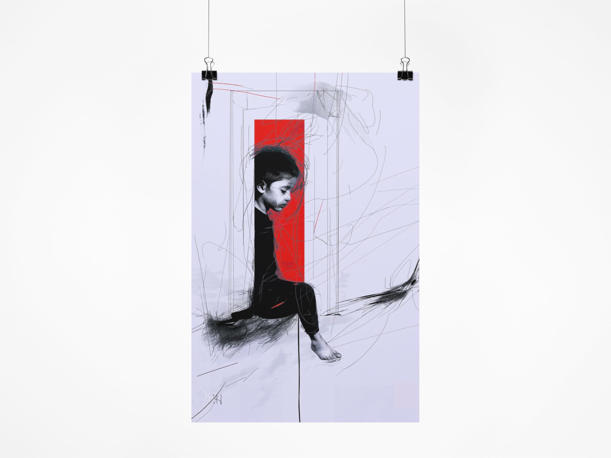 Visages Tableau d'art mural exprime l'âme et la solidarité humaine