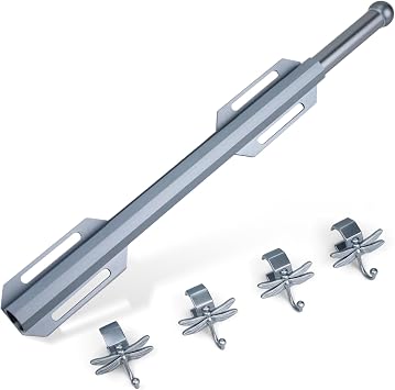 12" Valet Rod with Hooks for Closet Pull Out Blue-gray