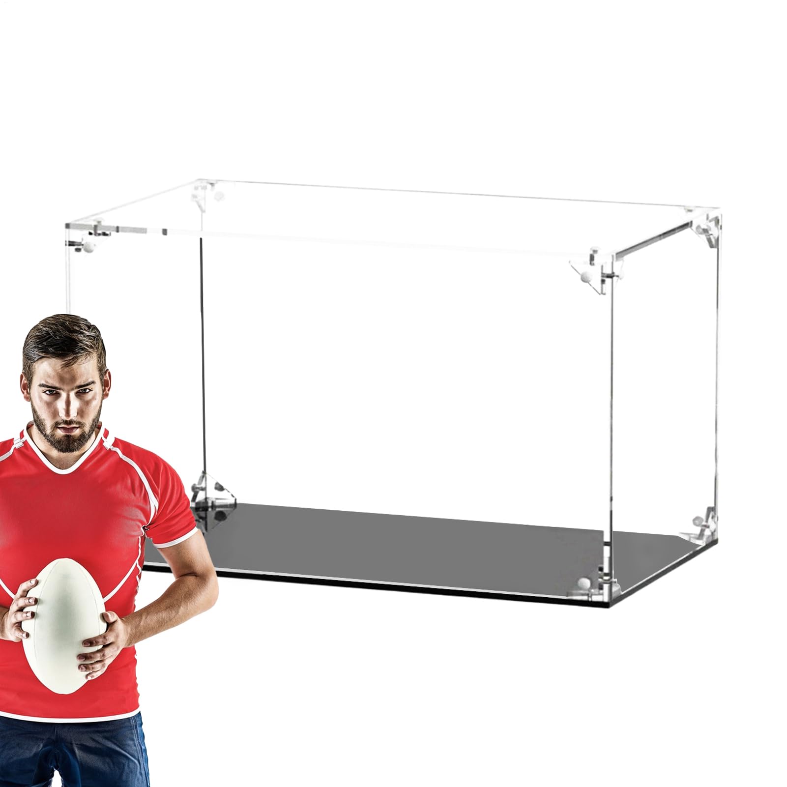 Teca Da Esposizione Per Pallone Da Calcio Trasparente Supporto Acrilico