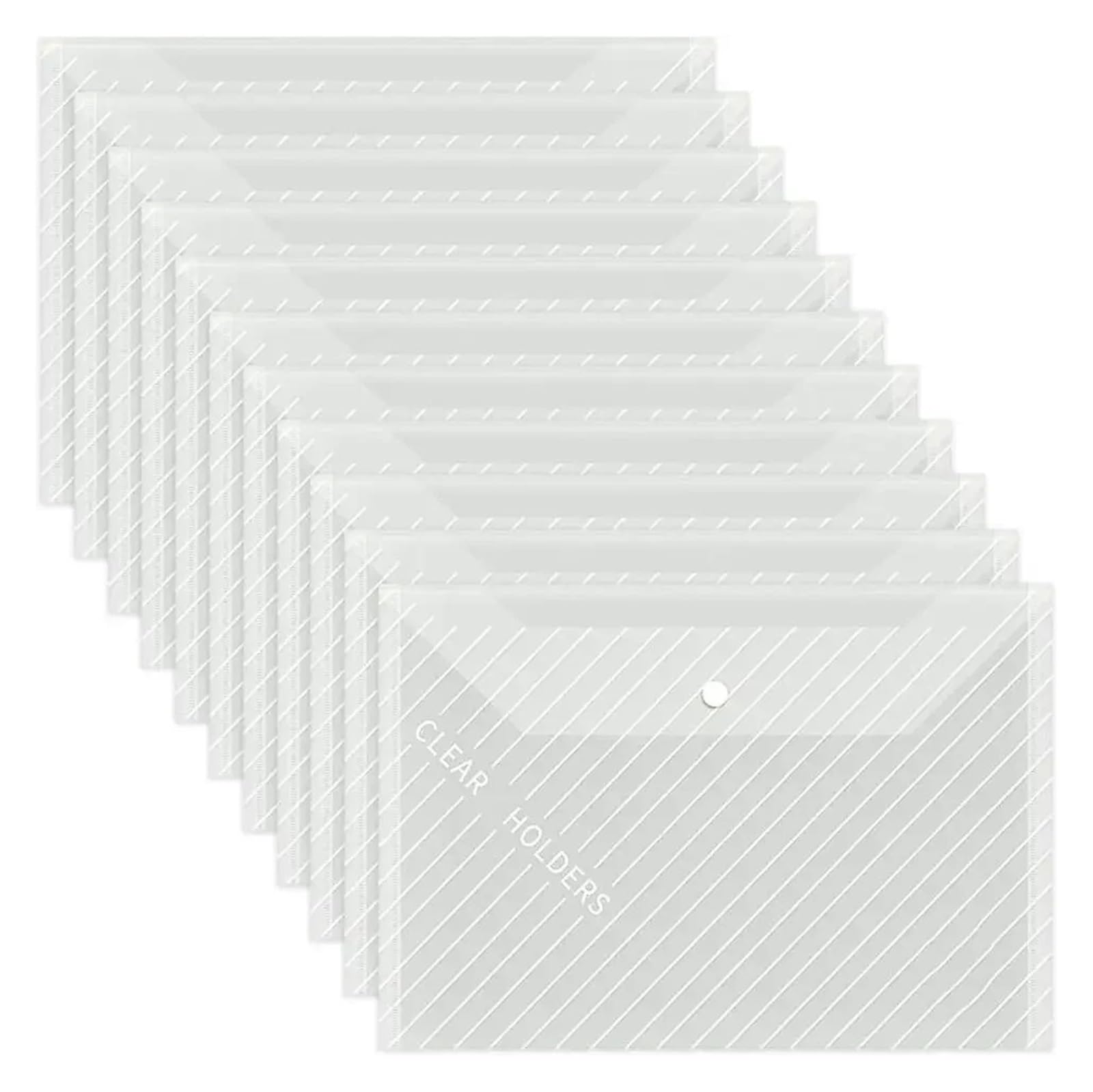 Przezroczysty folder z tworzywa sztucznego, 20 sztuk wielokolorowych plastikowych teczek na dokumenty A4, kopert i przezroczystych zamykanych zatrzask(White Twill)