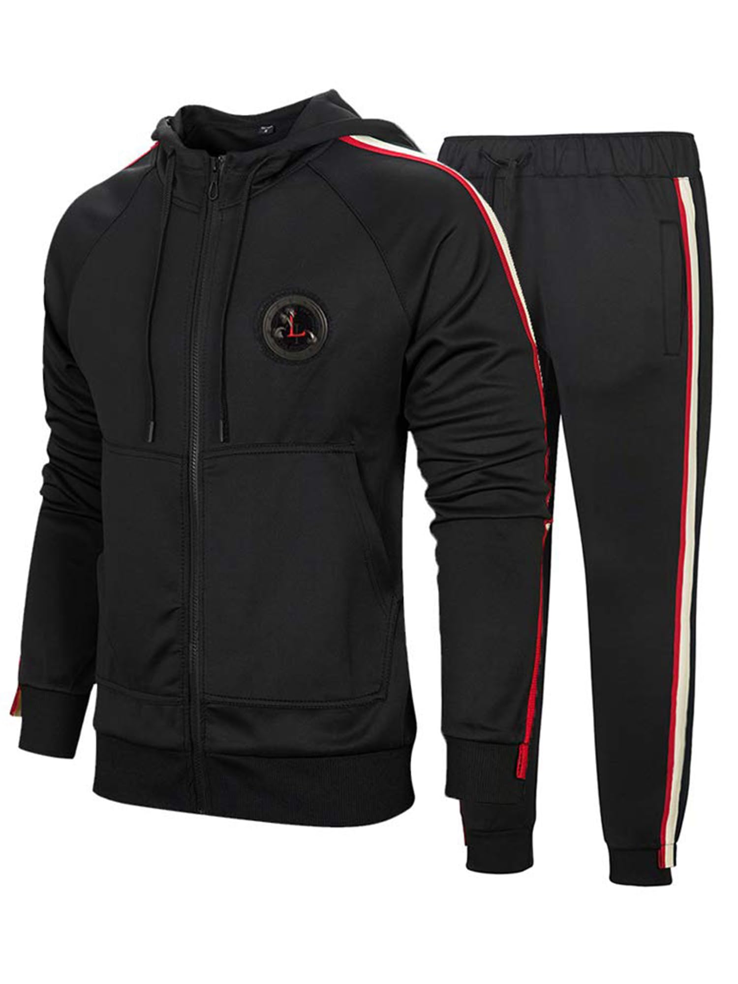 FTCayanz Tuta Uomo Manica Lunga Sportive Atletico Giacca Ginnastica Outwear Felpa con Cerniera Tute Activewear