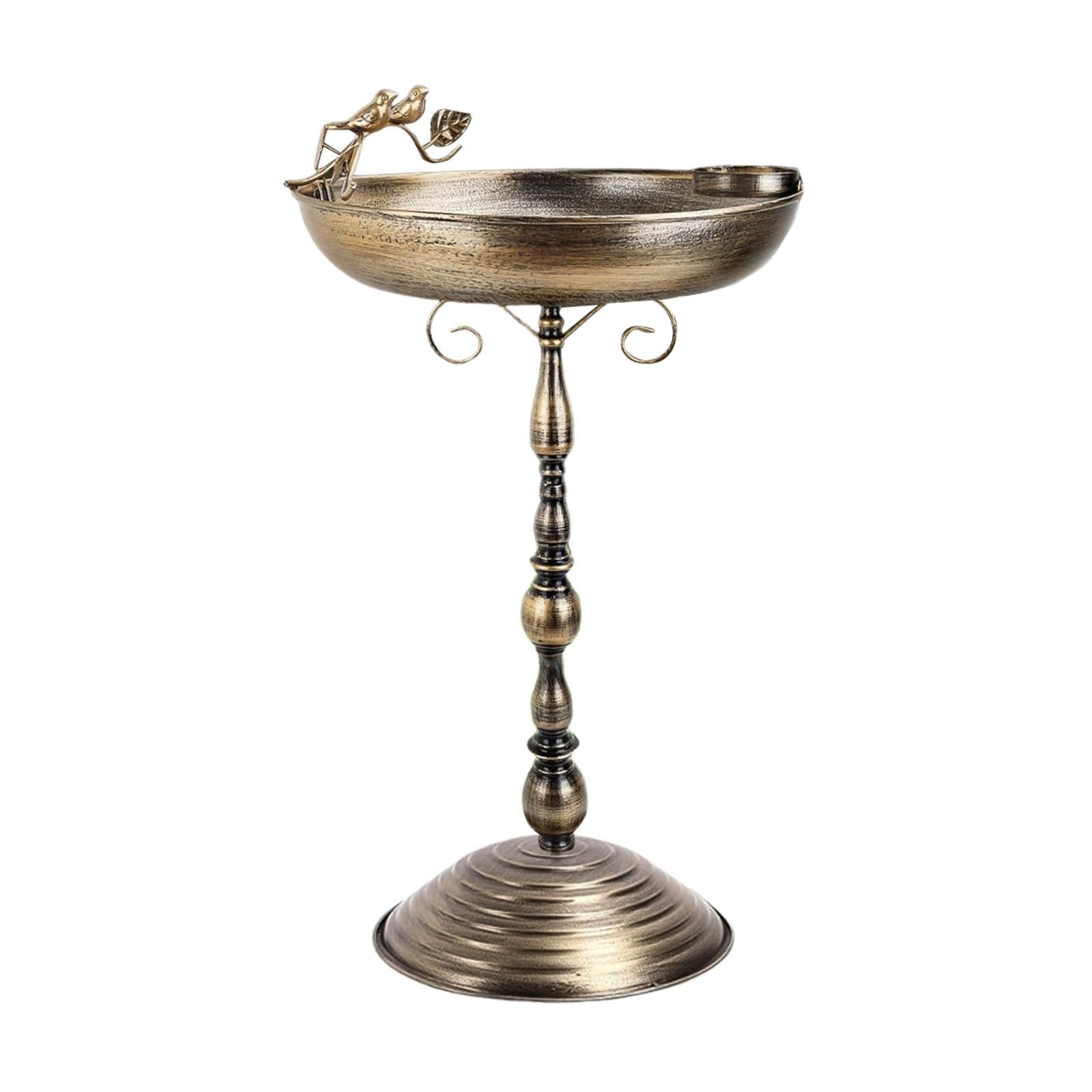 Vogelbad, dekorative Vintage-Wasserschale aus Metall, Vogeltränke aus Gusseisen für den Außenbereich, Garten und Rasen