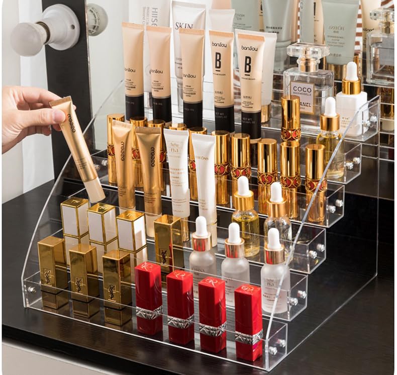 Nail Polish Dropper Bottle Organizer Rack Lipstick Holder Display Stand Acrylic Eyeglasses Storage Essential Oils Holder Makeup Organizer Cosmetic Display Cases (Cosmetic Display Cases-7F)