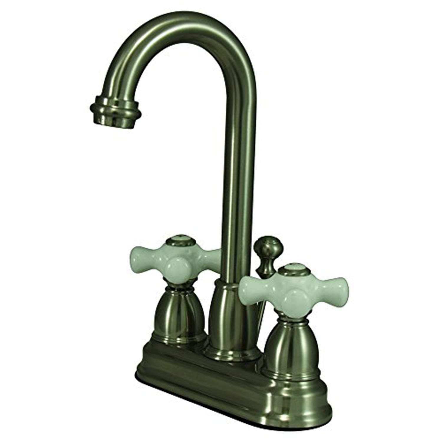 Kingston Brass KB3618PX Restorasyon Merkezi Seti Banyo Lavabo Bataryası ABS Açılır Drenajlı, 3-3/4", Fırçalanmış Nikel