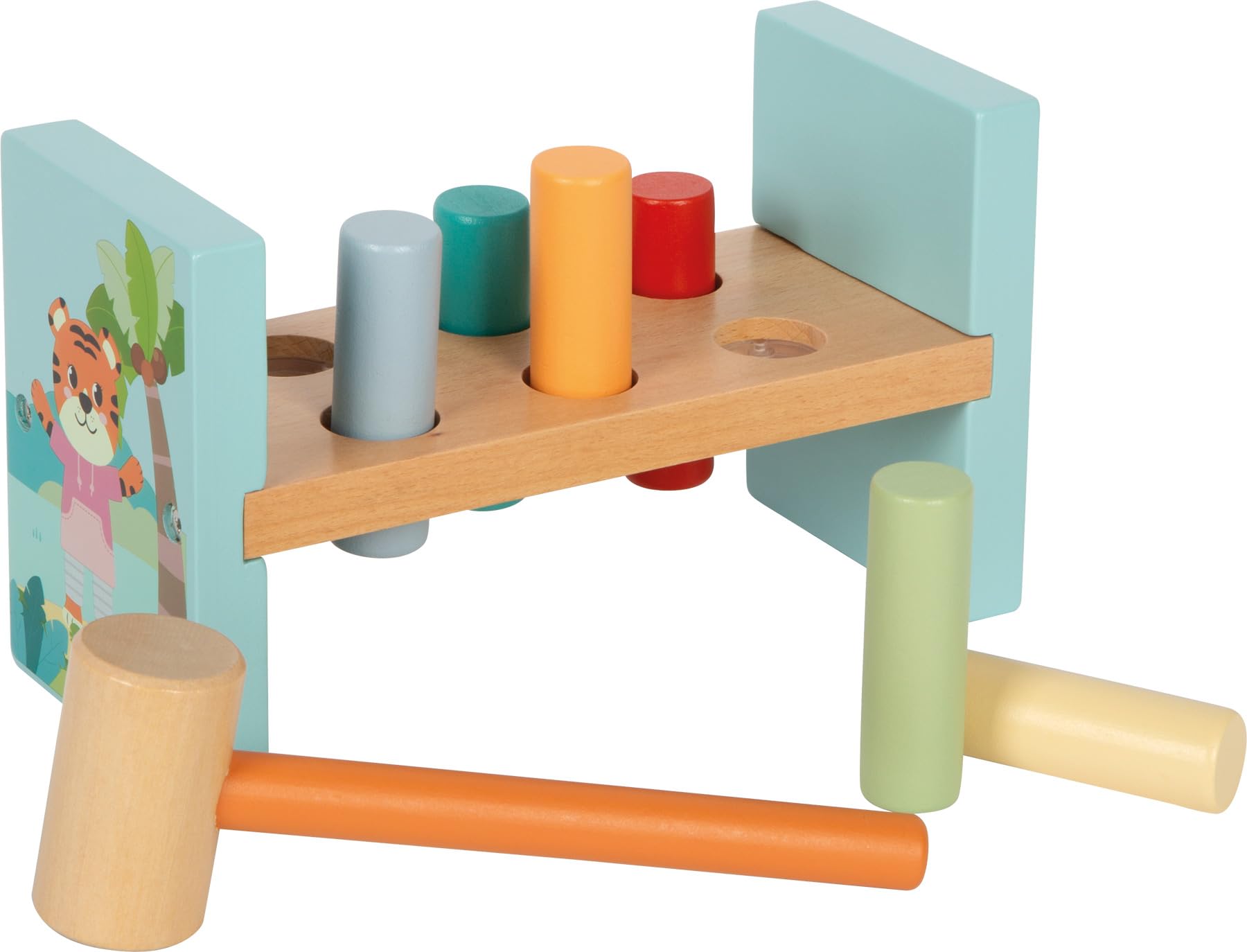 small foot Hammer Bench 'Jungle Friends', made from FSC® 100% certified wood, jungle motifs, for ages 12+ months, 12763