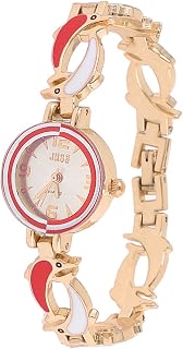 Qtqgoitem Ladies Dolphin Decor Wristband Round Dial Quartz Wrist Watch Red White (Model: 5ac 016 900 0d0 3b0)