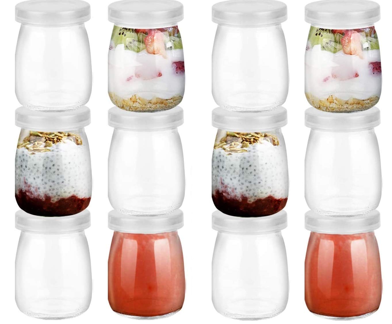 Buy SEAHAVEN Glass Jars Pudding Jars with Lid Replacement Glass Jars