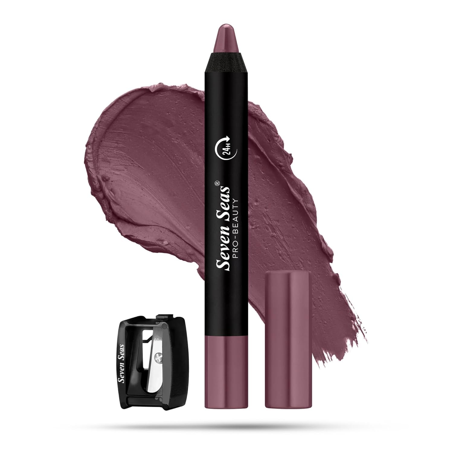 Matte Mood Non Transfer Crayon Lip Color With Sharpner | Matte Finish | Long Lasting Crayon Lip Color for Women (Choco Mud) SH-7711-SS-image-41