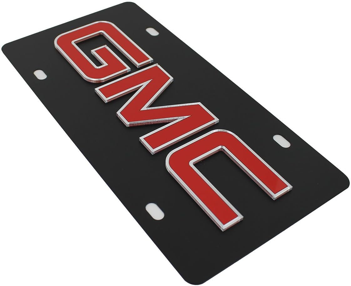 GMC License Plate on Black Steel