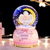 HLONGG Moon Angel Girl Girl Heart Crystal Ball Music Boxes Snow Box with Colorful Changed LED Light Great Gift for Kids Girls Boys,Pink,Pink