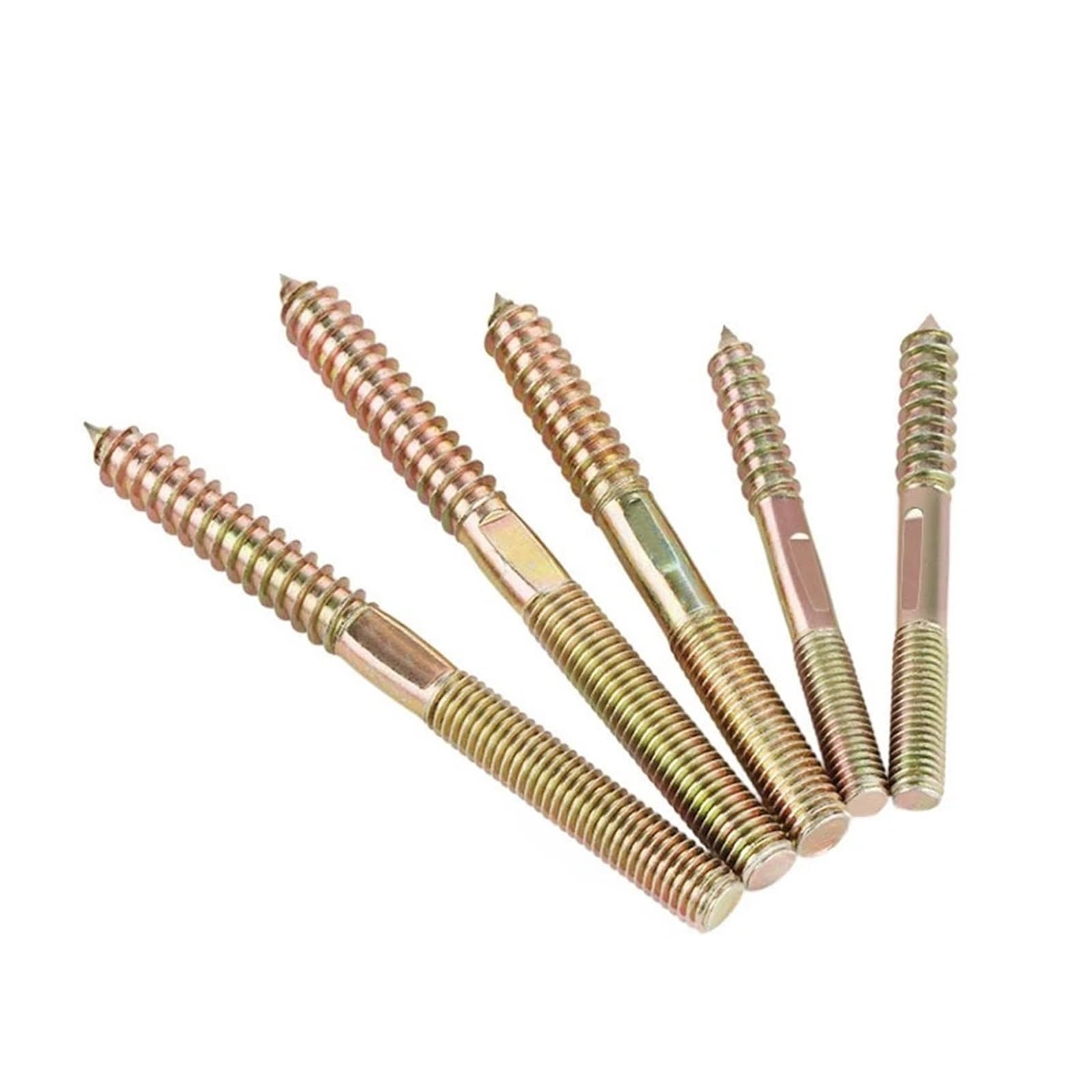 5/10 piezas M6 M8 Perno de suspensión Pasadores de madera a metal Tornillos autorroscantes de doble extremo for fijación de muebles Perno roscado Bricolaje doméstico(10pcs,M8x90mm)