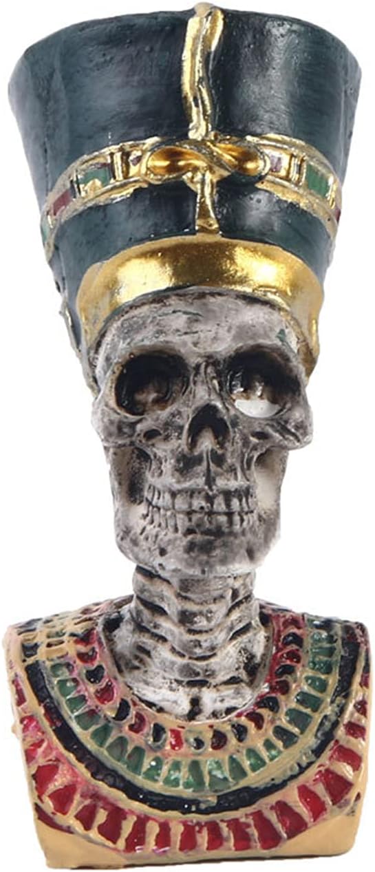 Kocris Casa Reptile Tank Ancient Egypt Priest Skull Decorations Aquarium Fish Turtle Lizard Tanks Sculpture Statue Terrarium Egyptian Figurine Décor Collectible Ornament Pet - Image 3