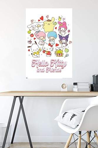 Miniatura 4 de Trends International Hello Kitty and Friends 23 sabores favoritos - Póster de pared Kawaii, 34 pulgadas de largo x 22.4 W, versión premium sin marco