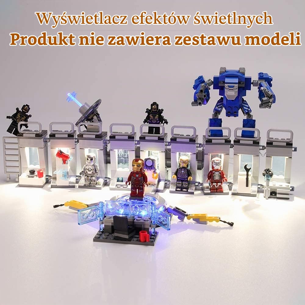 GEAMENT Oświetlenie LED Kompatybilne z LEGO Zbroje Iron Mana 76125 Model do Składania Klocków (Zestaw Modeli Niezawarty)