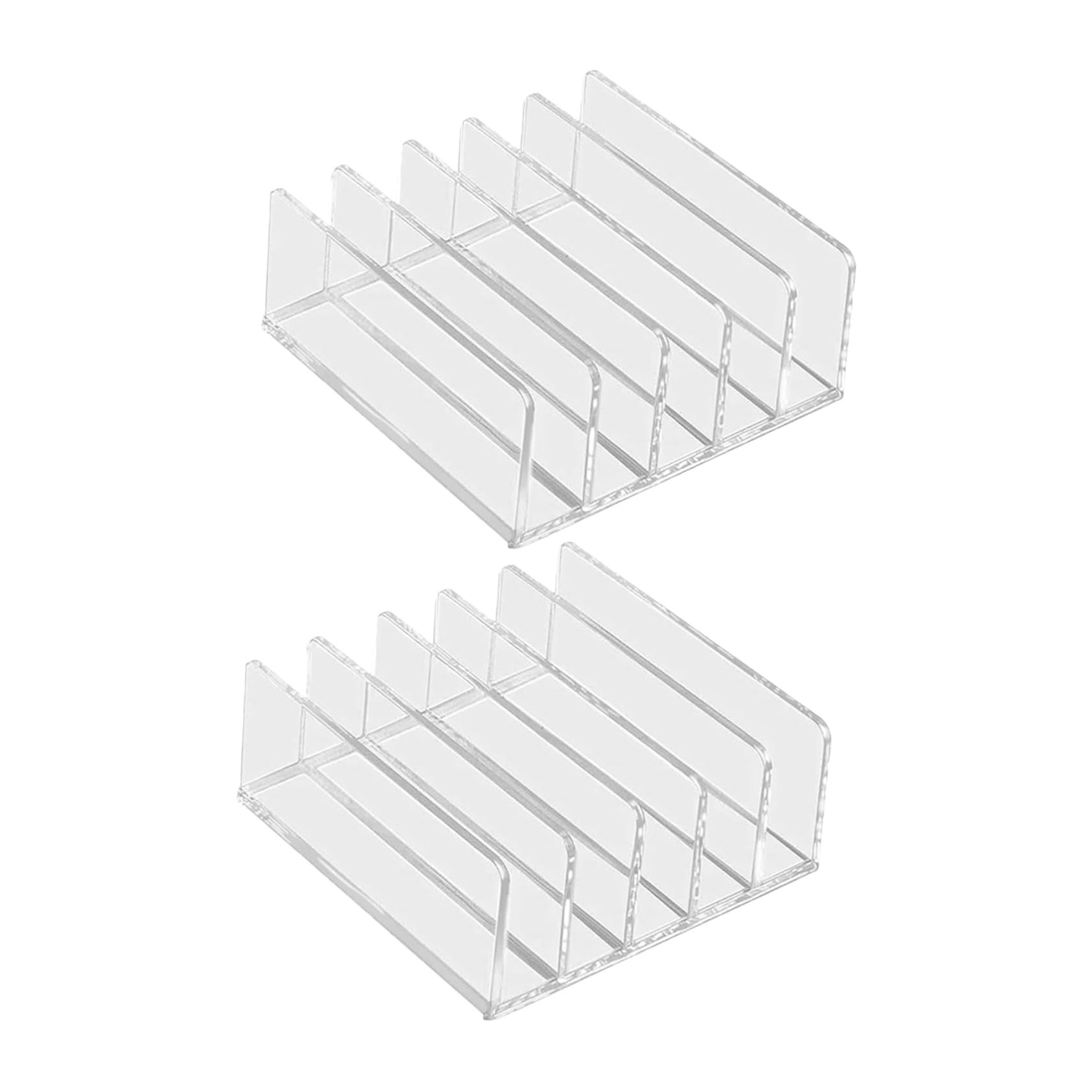 Uonlytech 2 Sztuki Częściowy Akrylowy Organizer Dokumenty z Przegródkami Pionowy Stojak Foldery i Listy Oszczędzający Miejsce Organizer Biurkowy Do Przechowywania Kopert i Papierów