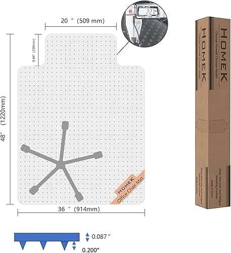 Miniatura 8 de Tapete grande para silla de oficina, protector de piso de plástico fácil de deslizar para sillas de oficina para el trabajo y el hogar (36 x 48