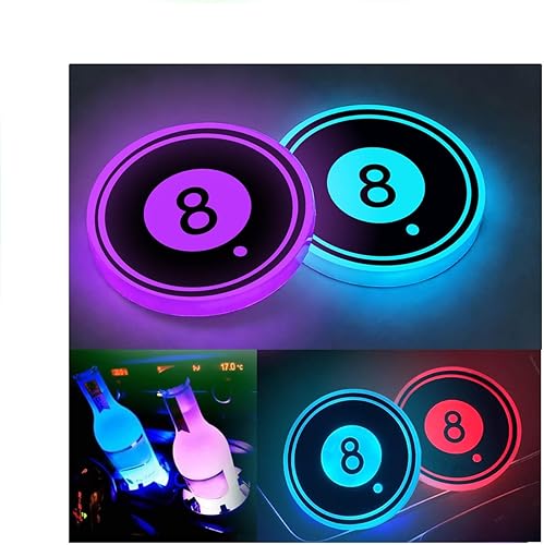 Miniatura 8 de 2 unidades de luces LED para portavasos de coche, posavasos para coche con luz para portavasos, 7 luces de cambio de color, posavasos para tazas
