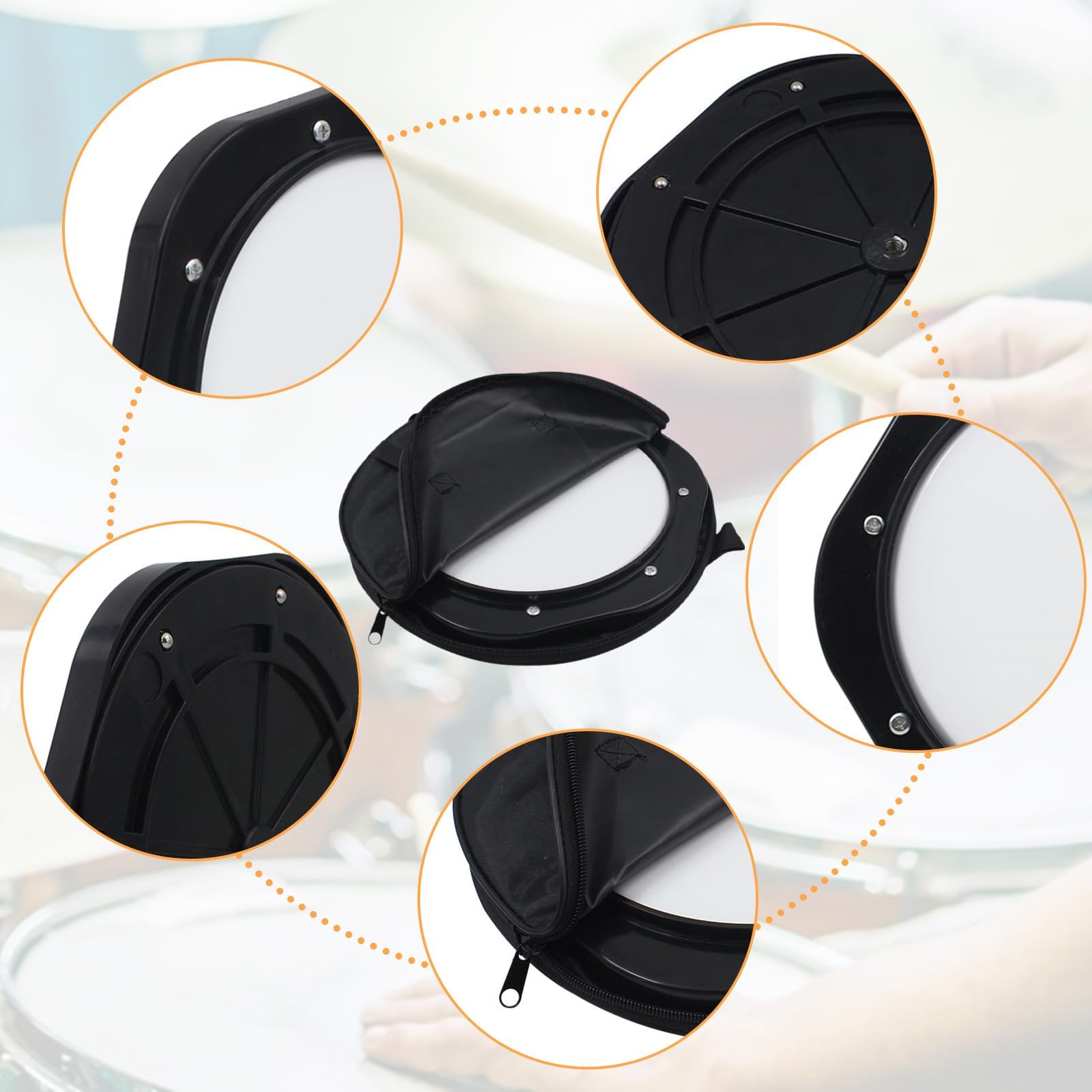 Almohadilla De Batería, Almohadilla De Batería De Plástico De 10 Pulgadas Tambor De Práctica Silenciosa Instrumentos De Percusión Musical Almohadilla De Batería Ligera Para Práctica Para Baterista