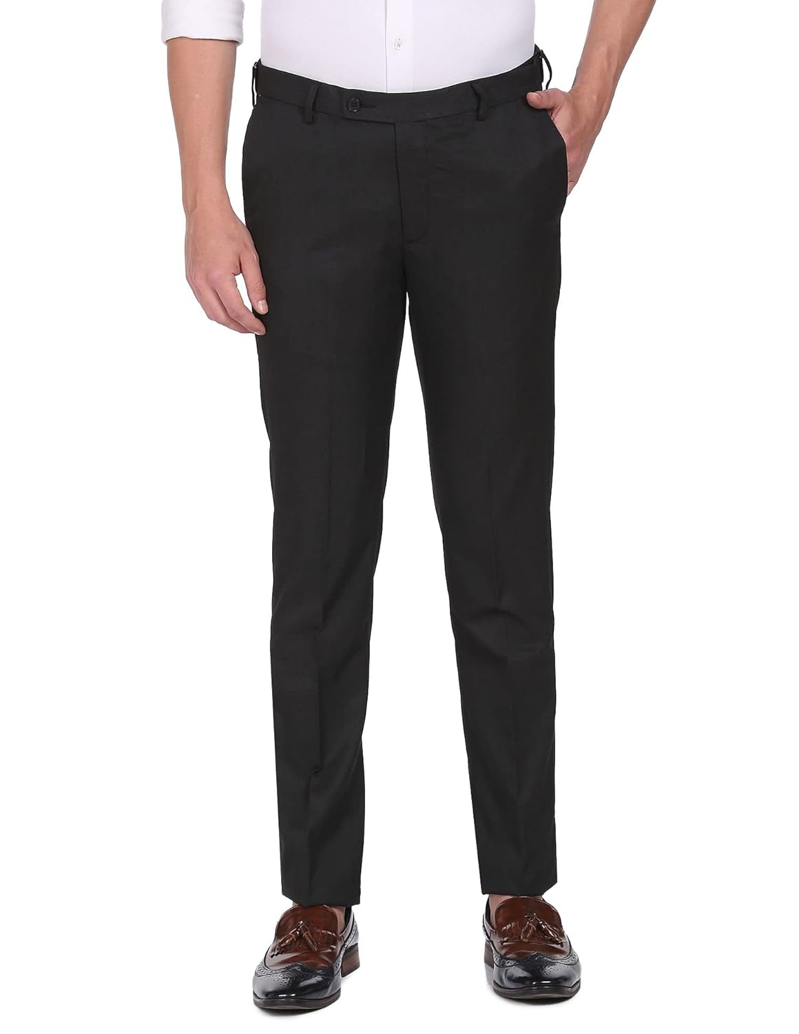Arrow Men s Mid-Rise Solid Polyester Formal Trouser for ₹408