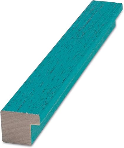 Miniatura 4 de Marco de cuadro turquesa rústico de madera dura de 75 in de ancho.