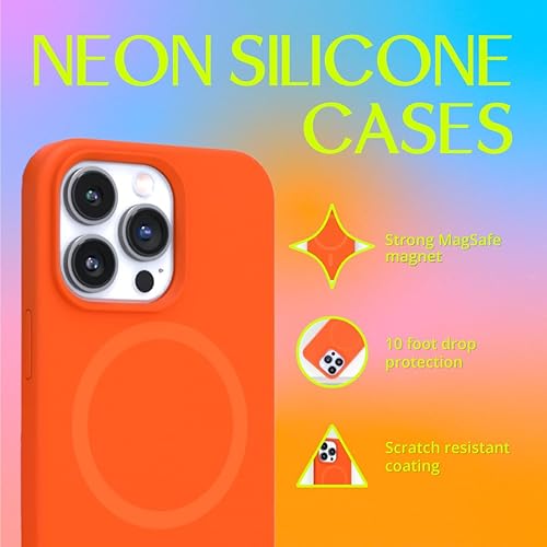 Miniatura 2 de FELONY CASE - Funda para iPhone 12 Pro Max, elegante funda naranja neón para iPhone - Funda protectora a prueba de golpes de 360 diseñada para