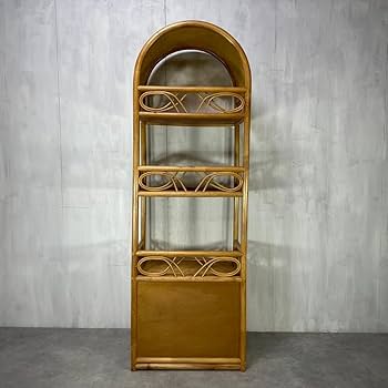 レトロ アーチ型　3段ラタンラック オープンシェルフ 本棚　飾り棚 ディスプレイ レトロ アーチ型3段ラタンラック オープンシェルフ 本棚飾り棚
