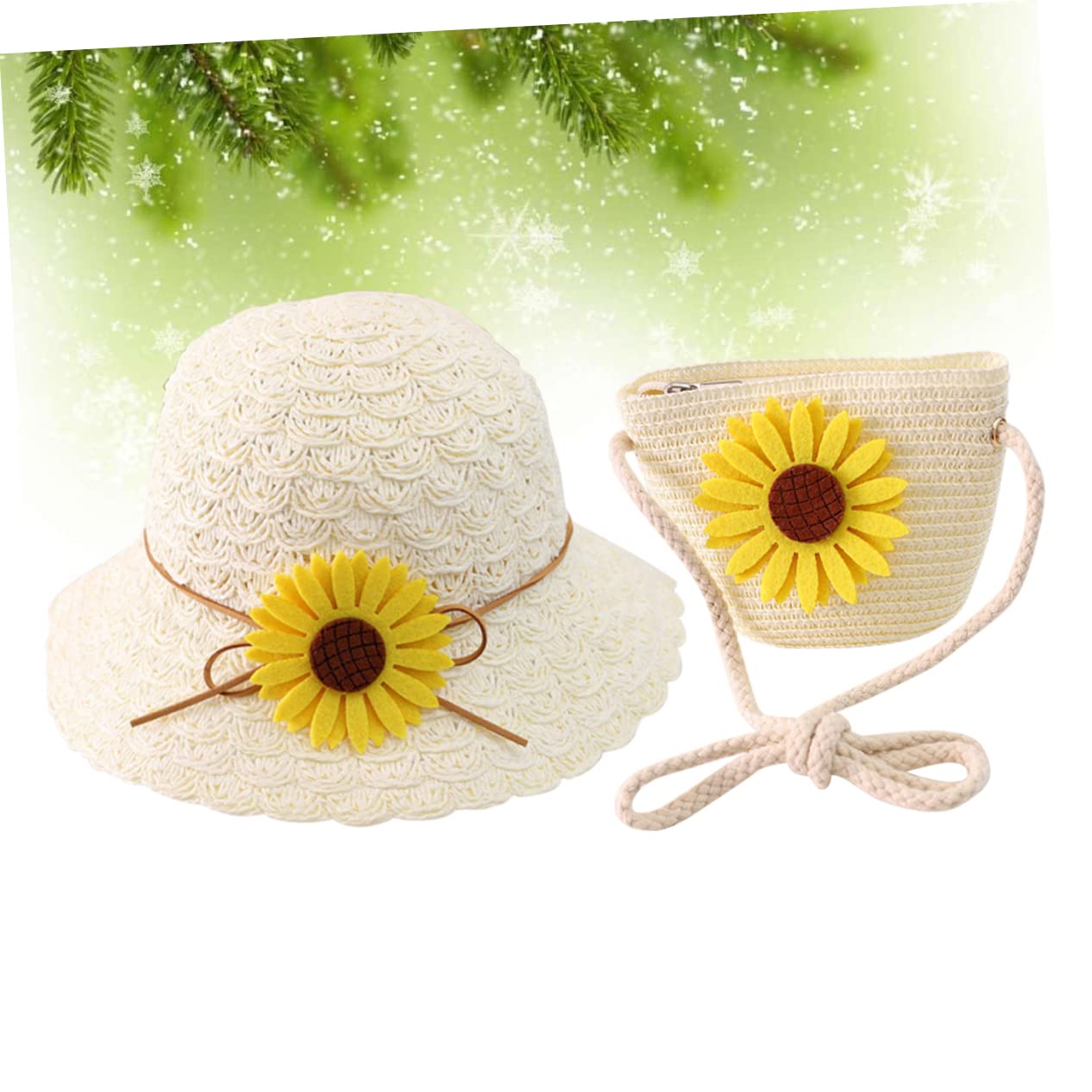 PACKOVE Strohhut Für Hüte Für Kleinkinder Gewebte Strandtasche Bucket Hats Für Sonnenhut Strandtaschen Aus Stroh Sonnenhut Für Jungen Weiden Teenager Weiß