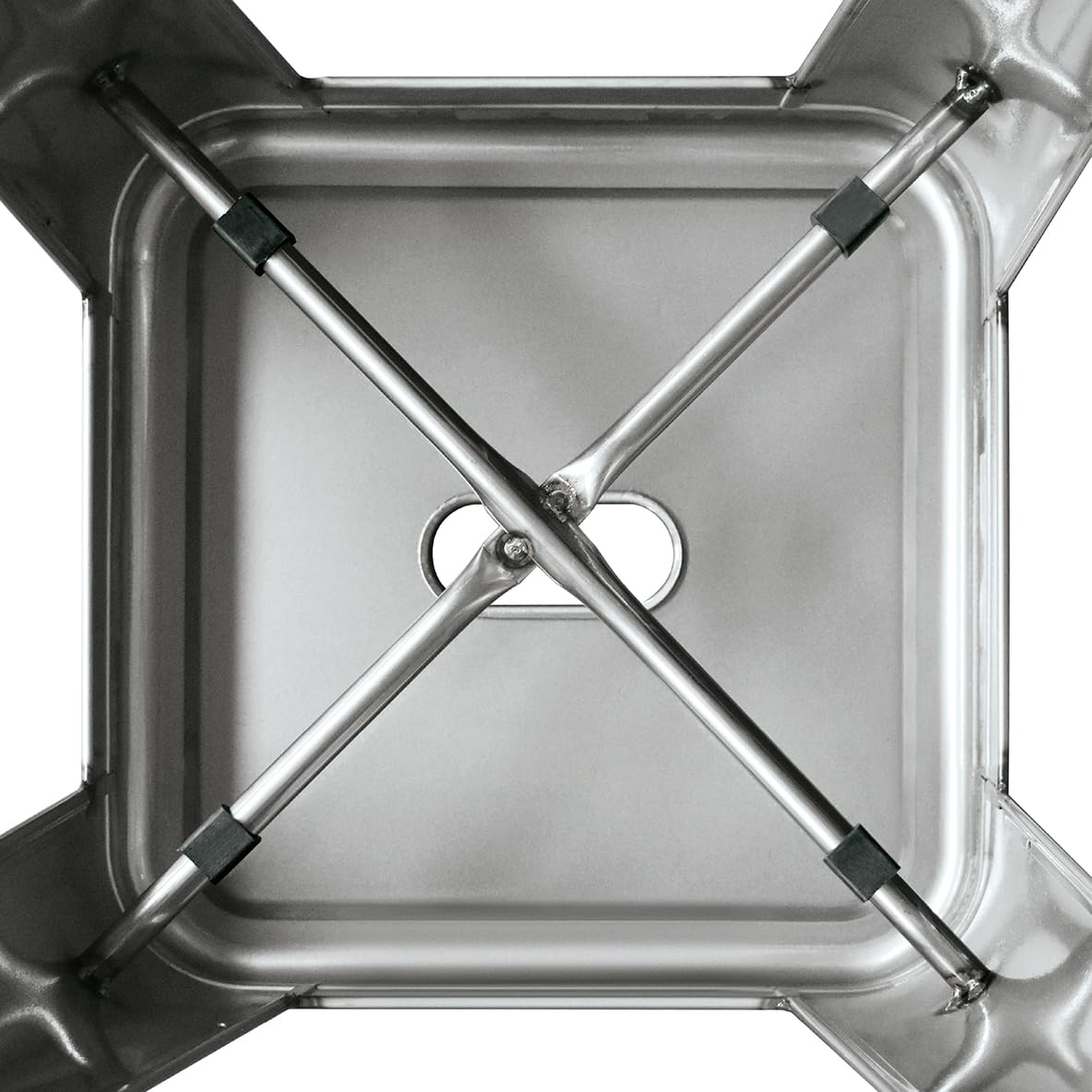 PAZZO DESIGN Sgabello da bar e cucina, Set da 4, Grigio, 42x42x76, Gambe Metallo, Sala da Pranzo, Impilabili, Per Bistrò Bar e Ristoranti, Cucina, per Interni - id_2333