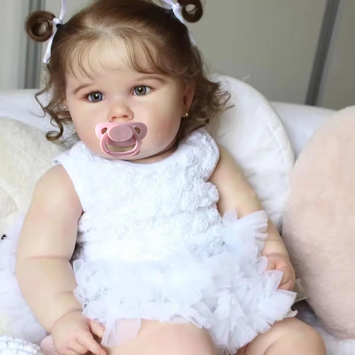RXDOLL 24 Inch Realistic Reborn Toddler Girl Baby Dolls Real Life Soft Body Weighted Baby Doll Life Like Newborn Baby Dolls That Look Real Toddler Silicone Babies Girl