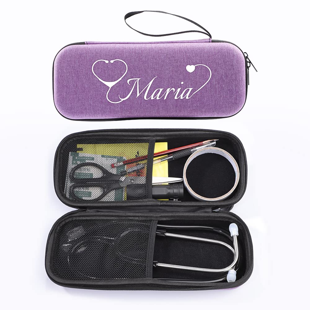 Custom Stethoscopes Case for 3M Littmann Classic III, Lightweight II S.E, Cardiology IV Diagnostic Personalized Hard Travel Stethoscopes Carrying Case includes Mesh Pocket for Nurse Accessories