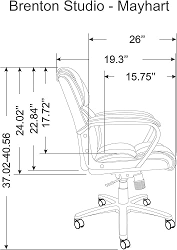 Miniatura 6 de Brenton Studio Mayhart - Silla de vinilo con respaldo medio, marrónnegro