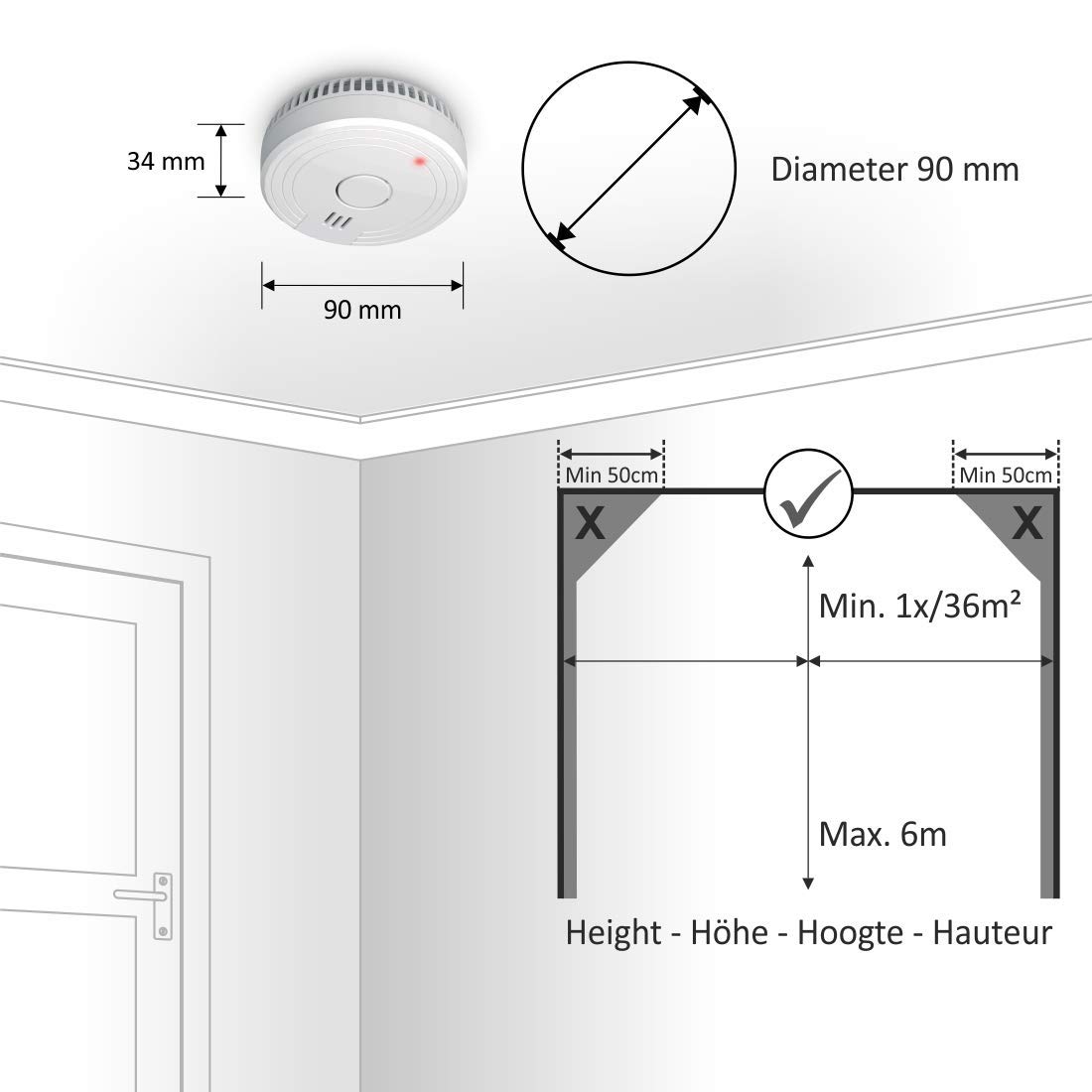 ELRO FS180111 Smoke Detector - Conforms to European Standard EN14604, White - 5