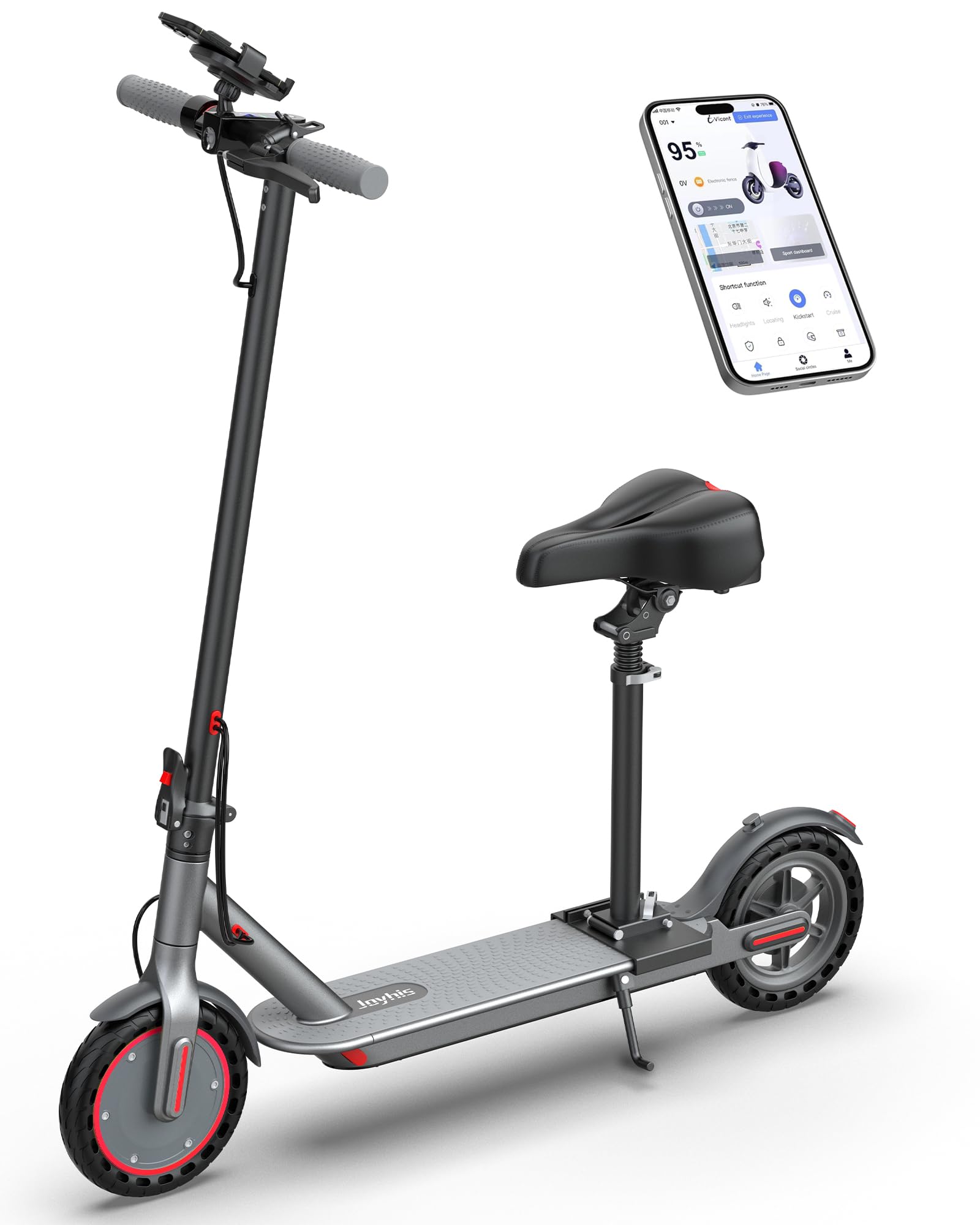 Patinete Eléctrico Adultos, Scooter Electrico Plegable，Ruedas 8,5” Patin Electric, Doble Frenos de Disco