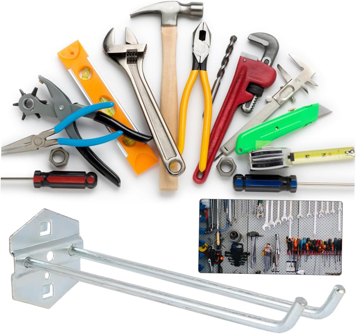 Holibanna 4pcs Steel Pegboard Hooks Garage Tool Hangers Sturdy Hooks for Storage Wall Mount Pegboard Accessories