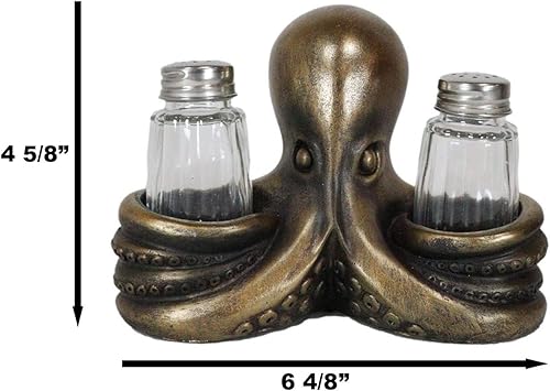 Miniatura 2 de Ebros Gift Cefalópodo profundo, pulpo, kraken, tentáculos, condimento, sal y pimienta, soporte para cocina, mesa de comedor, decoración de pulpos,