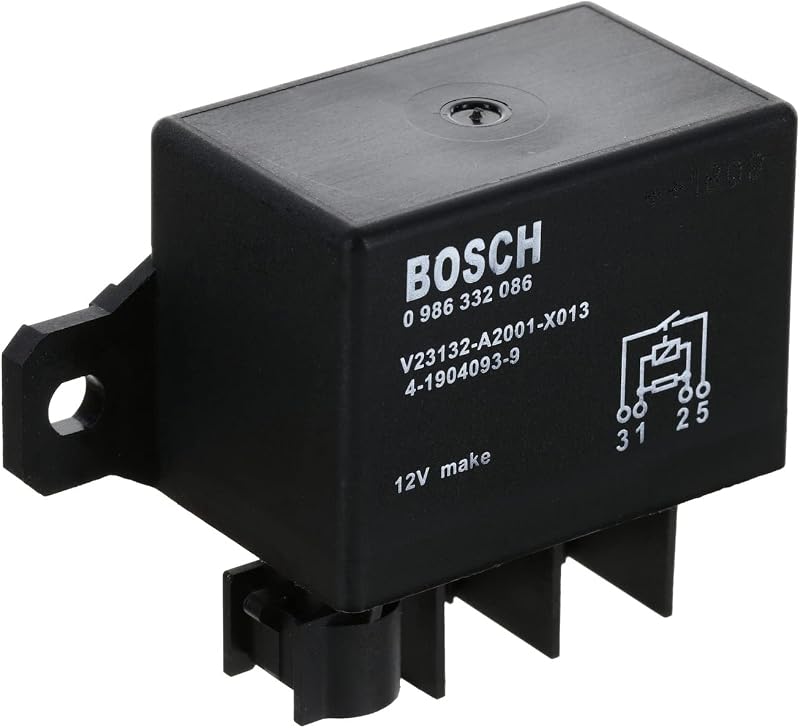 Relé de potência normalmente aberto Bosch 0986332086 12 V 150 A com resistor – 1 unidade