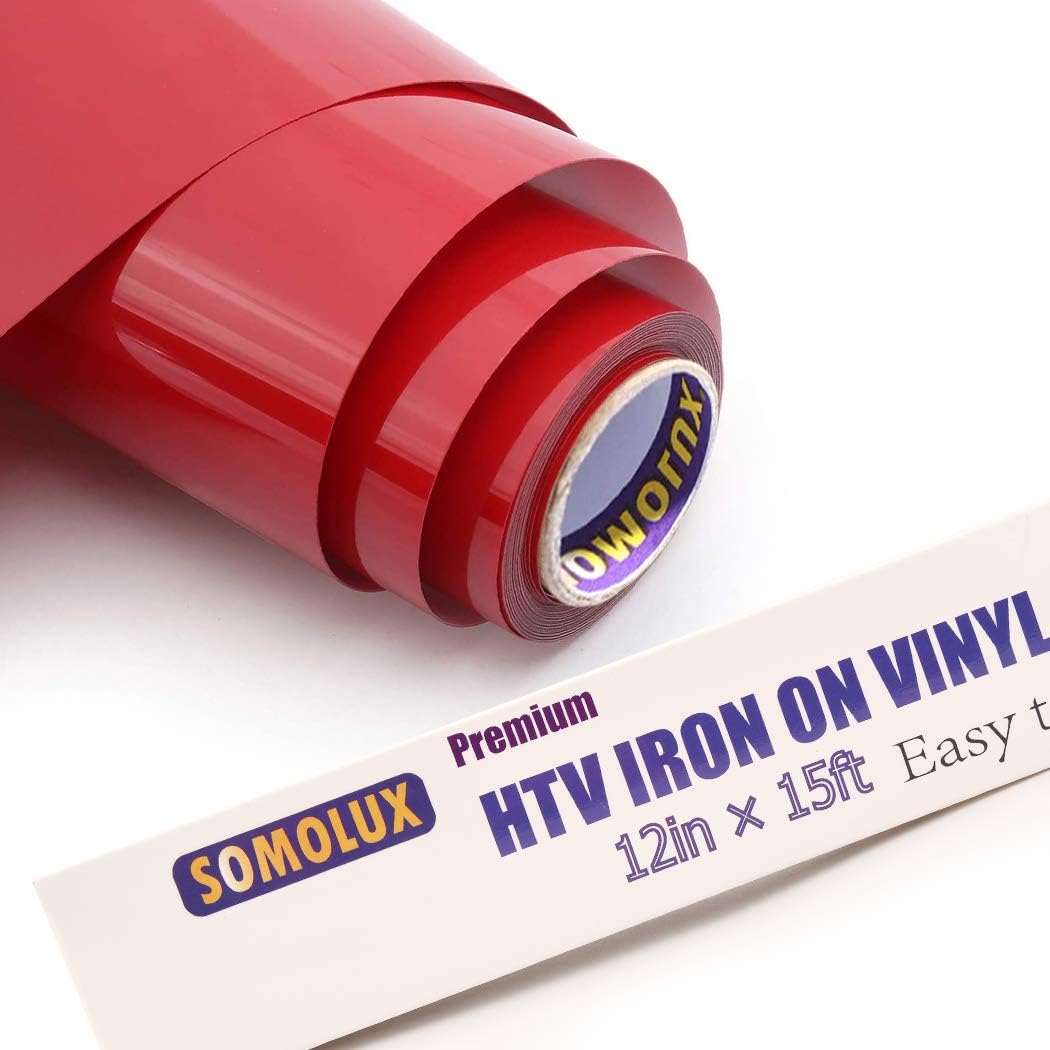 SOMOLUX HTV Matte Red Iron on Vinyl Compatible with Silhouette Easy to