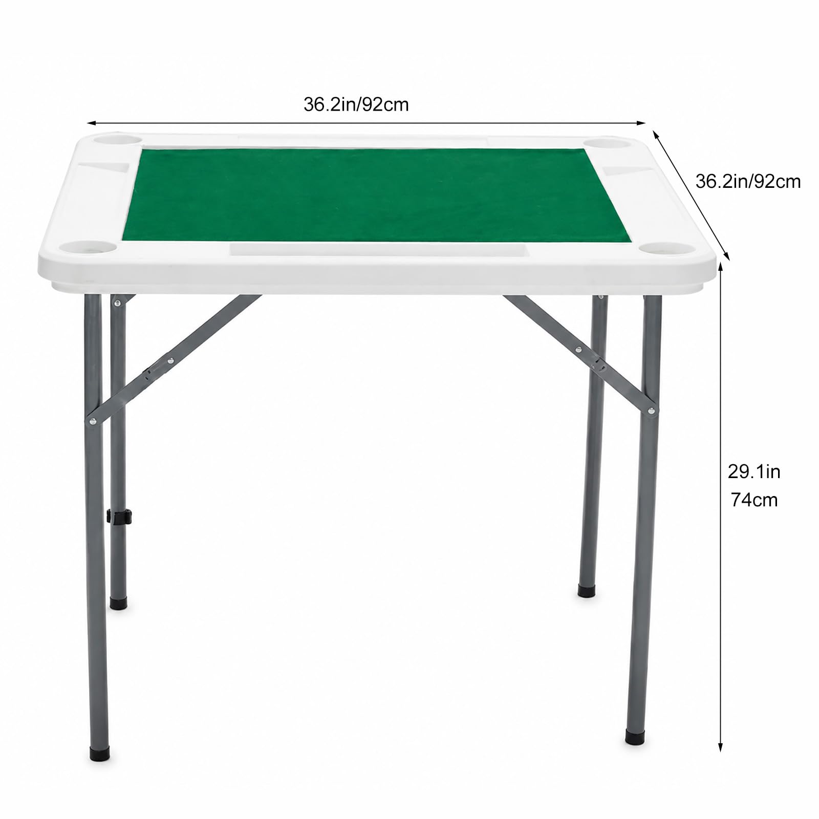 Tavolo Mahjong Pieghevole Portatile, Tavolo Da Gioco Per Carte E Famiglia | Design Salvaspazio Con Porta Bicchieri E Pratico Spazio Portaoggetti(white)