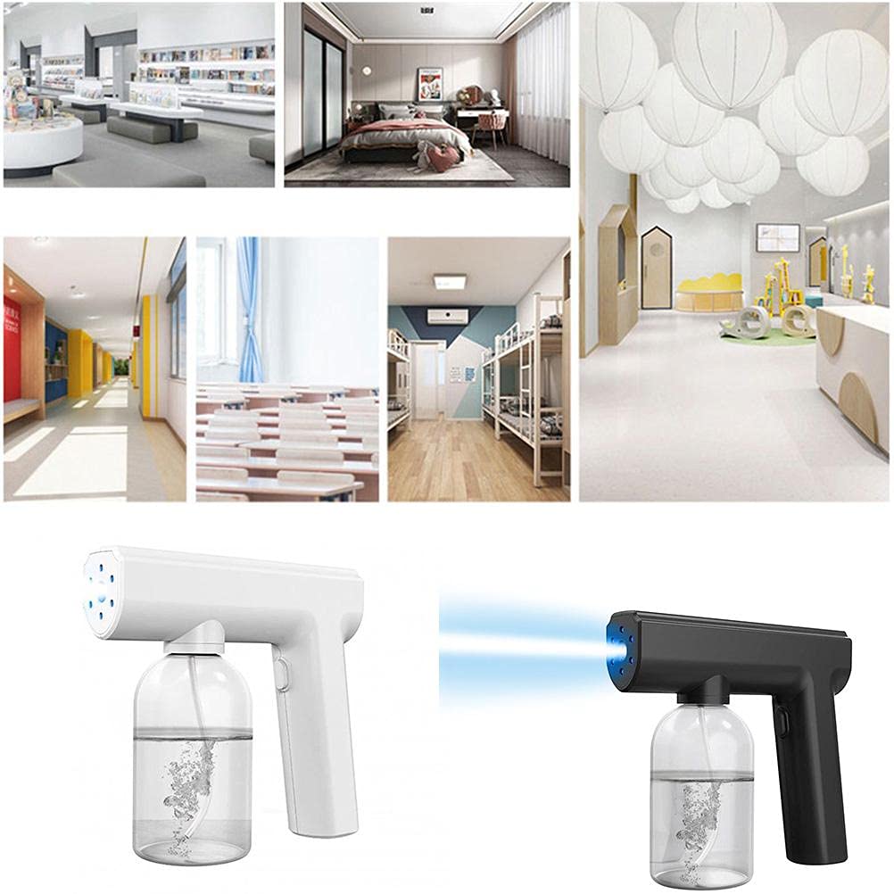 Nano Mist Sprayer, 300ML USB wiederaufladbare Handheld Luftbefeuchter Wireless Wassersprühgerät Tragbare Dampfspritzpistole mit blauem Licht für Home Office