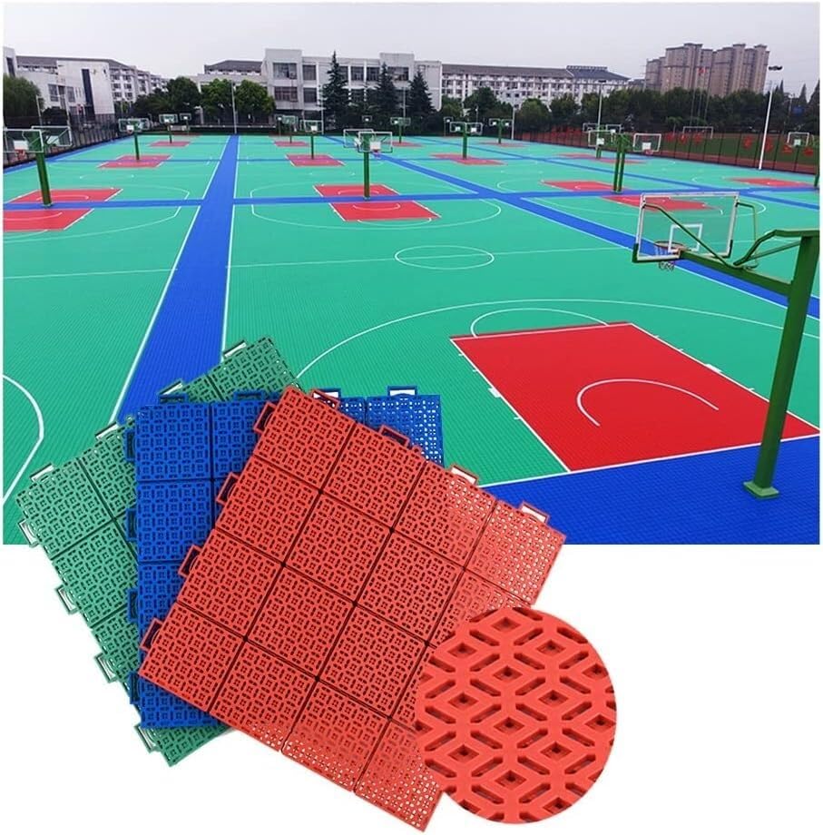 JvFbjLF Baldosas modulares entrelazadas for estadios Deportivos, colchonetas Deportivas de Gran tamaño y Suelos empalmados.(Rosso)