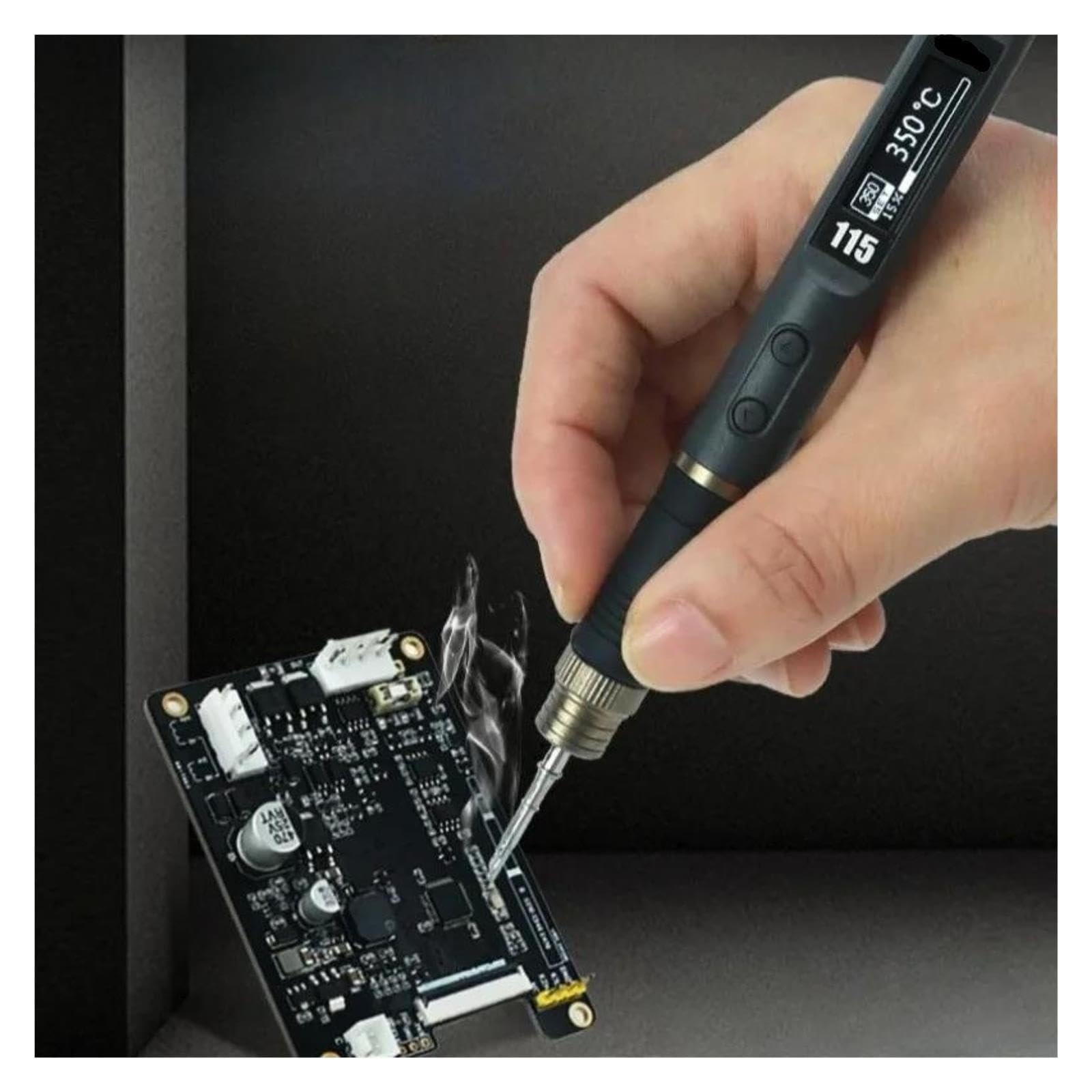 Stazione di Saldatura, Kit di strumenti riparazione per saldatura precisione a temperatura costante per saldatore elettrico portatile intelligente(P115)