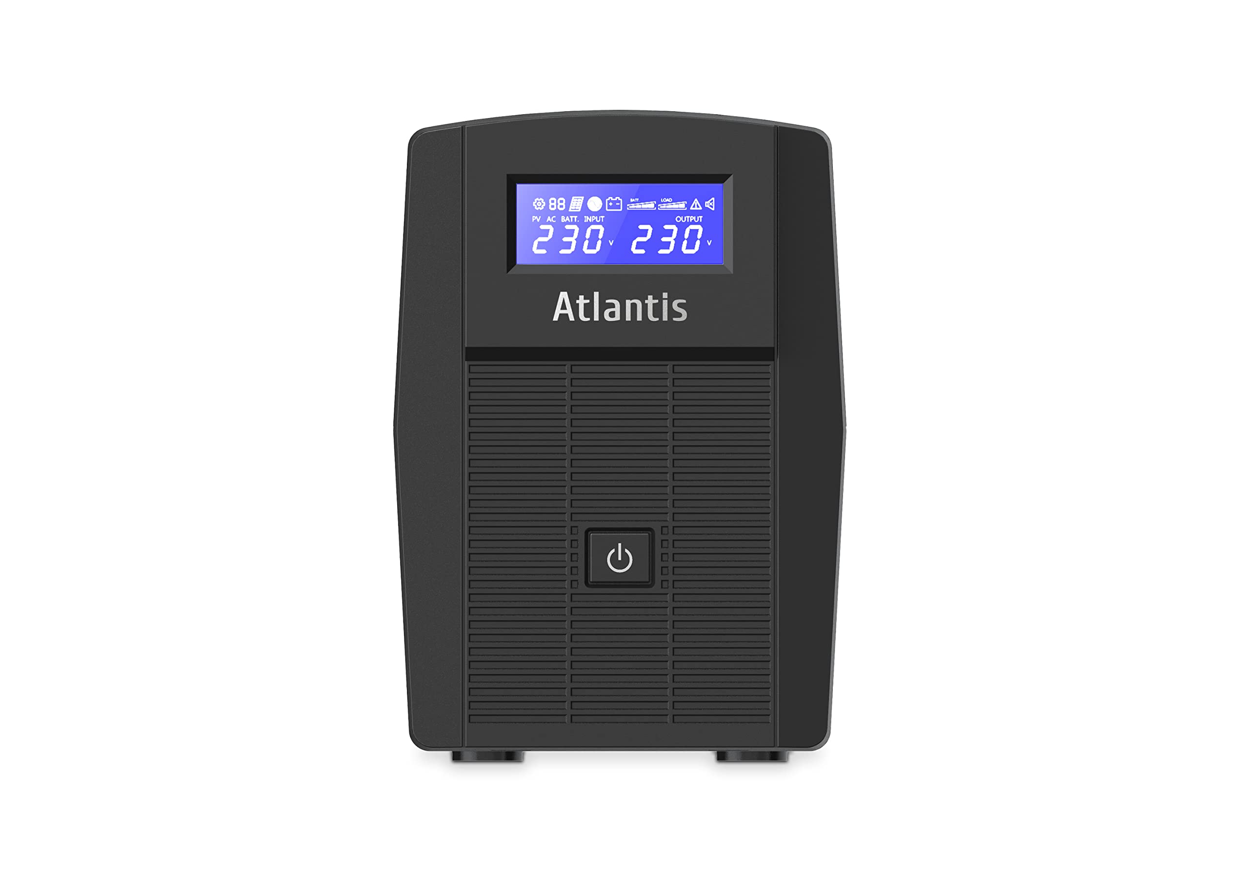Atlantis A03-HP1003 Gruppo di Continuità Onda Sinusoidale Pura 800VA 480W Line Interactive LCD USB-HID 2 uscite Shuko