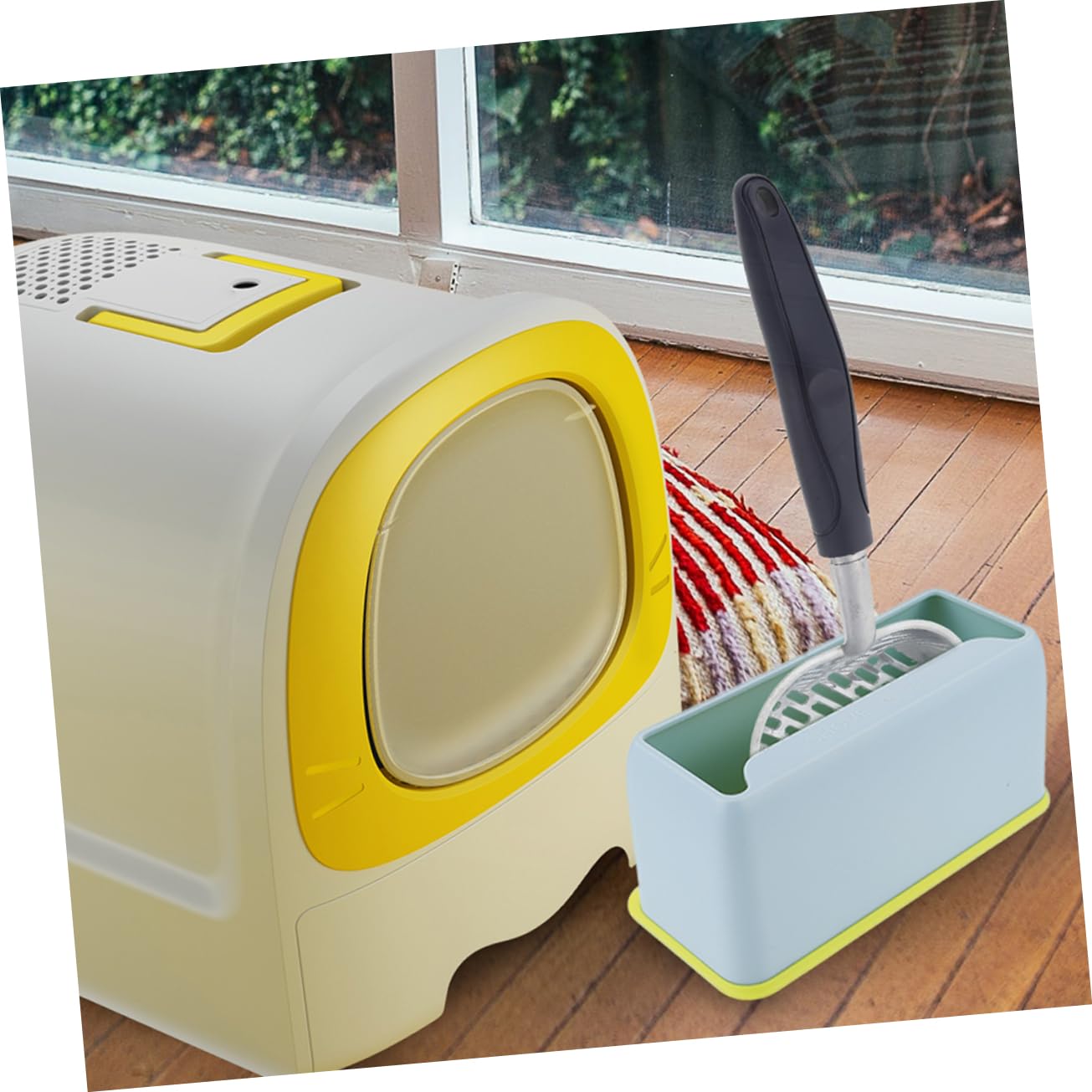 BCOATH 4Pcs Cat Litter Scoop Storage Holder Reusable Plastic Organizer with Base for Standard Scoopers Sturdy Design for Litter Box Cleaning Base Milk