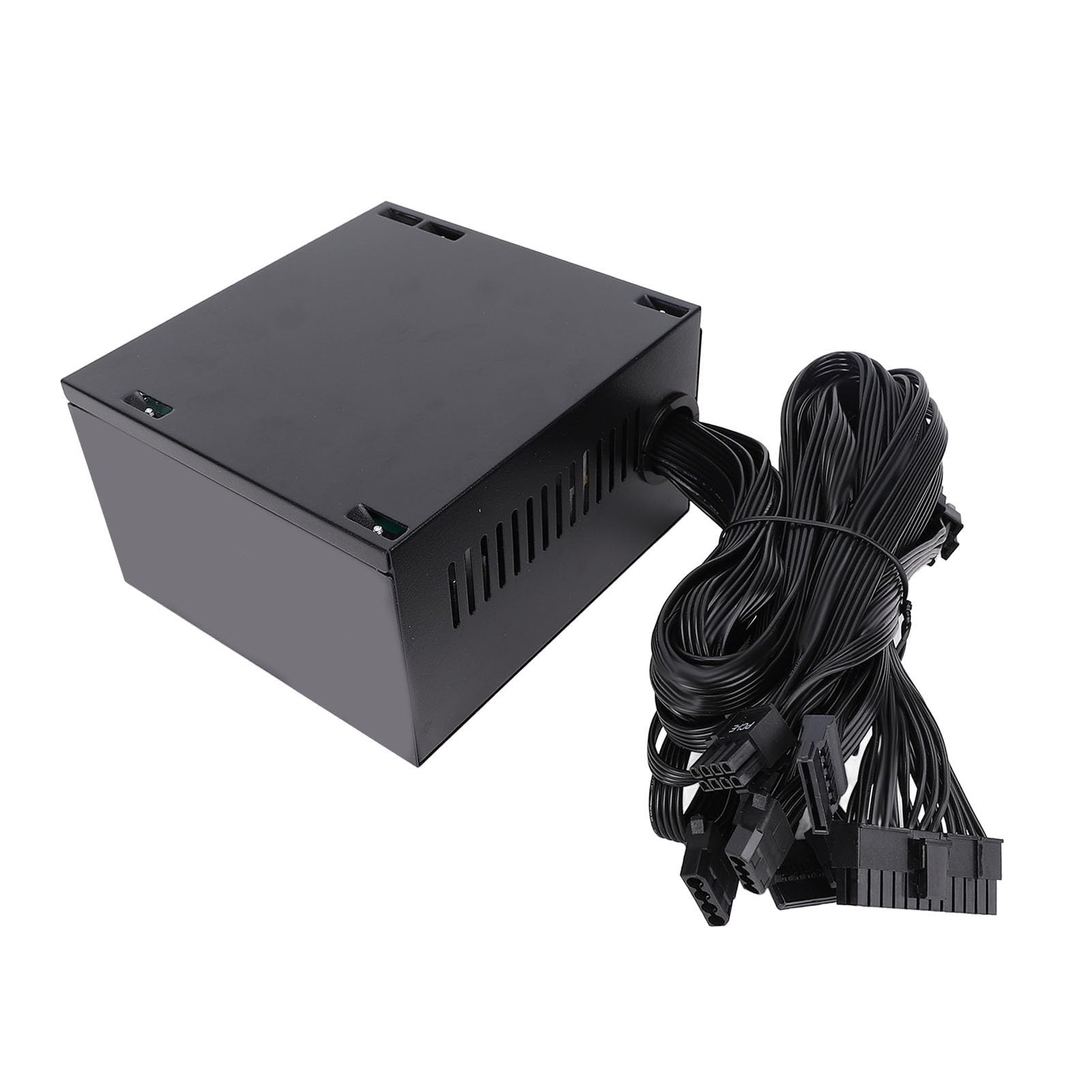 Ejoyous Fuente de Alimentación ATX Aleación de Aluminio ATX PSU 600W Voltaje Completo Activo con Control de Ventilador Térmico Inteligente de 24 Pines 4 Plus 4 Pines para PC para Juegos Oficina en