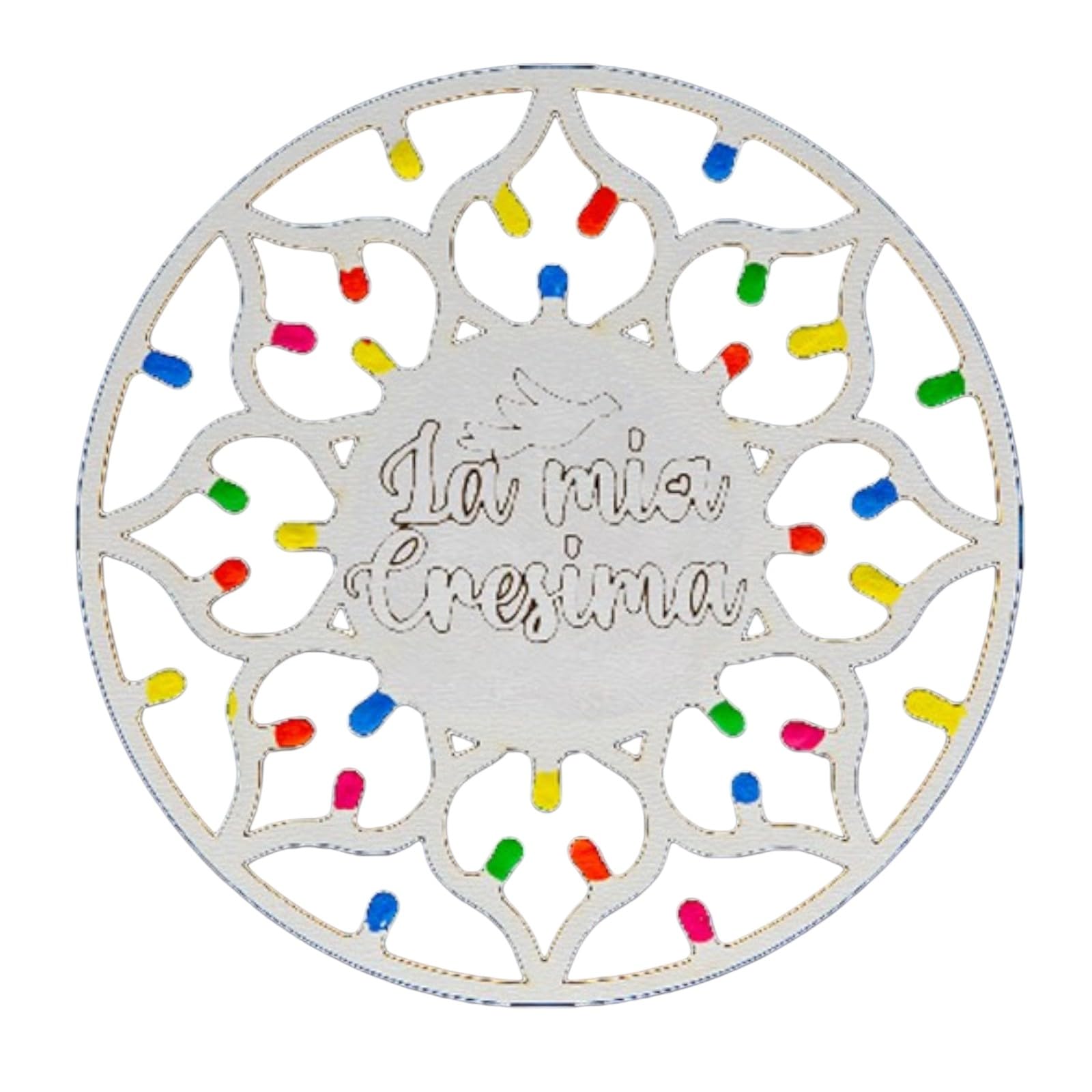 Doni Bomboniere Confirmation 1 Piece Magnets in the Shape of Rosettes Santa La Mia Luminarie Complete Original Cheap Gift Ideas (B)