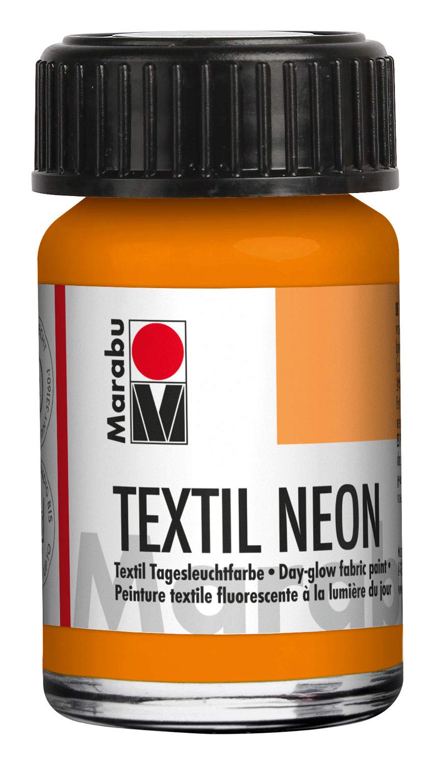 Marabu Textil Neon Orange 15ml Fabric Paint (324)