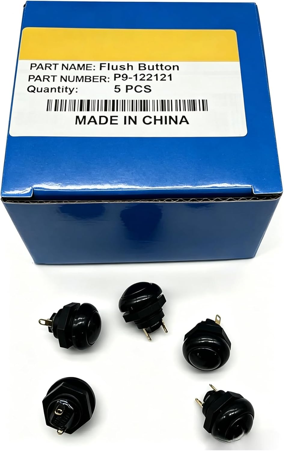 5pcs 21649 Flush Button P9-122121 Waterproof IP68 Reset Black 12MM for Mechanical parts