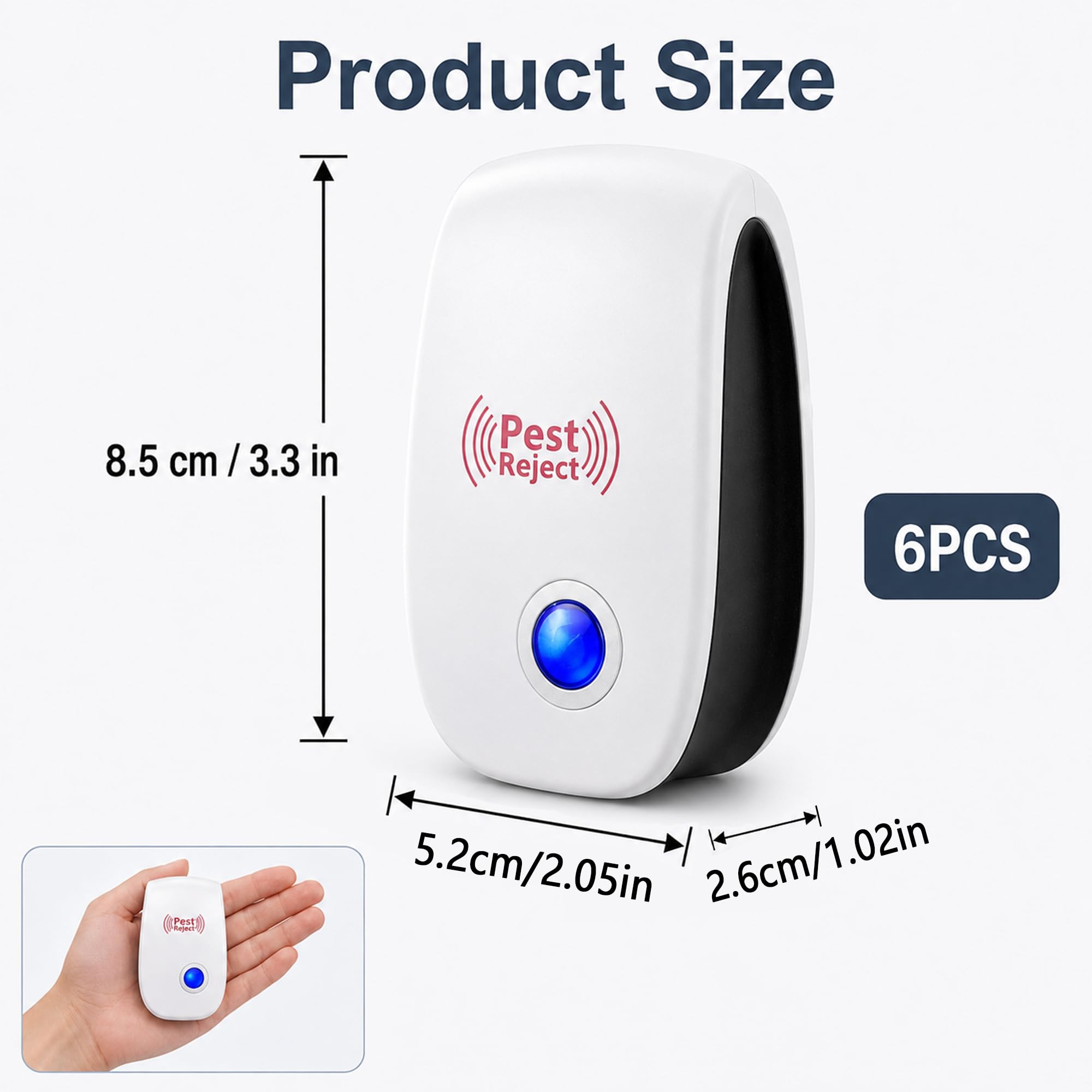 6 Pièces Répulsif Ultrason Anti Rongeurs Insectes pour Intérieur | Prise Répulsif Électronique Insectes Anti Insectes Efficace Contre Fourmis Mouches Rats Fourmis Araignées Moustiques Sûr
