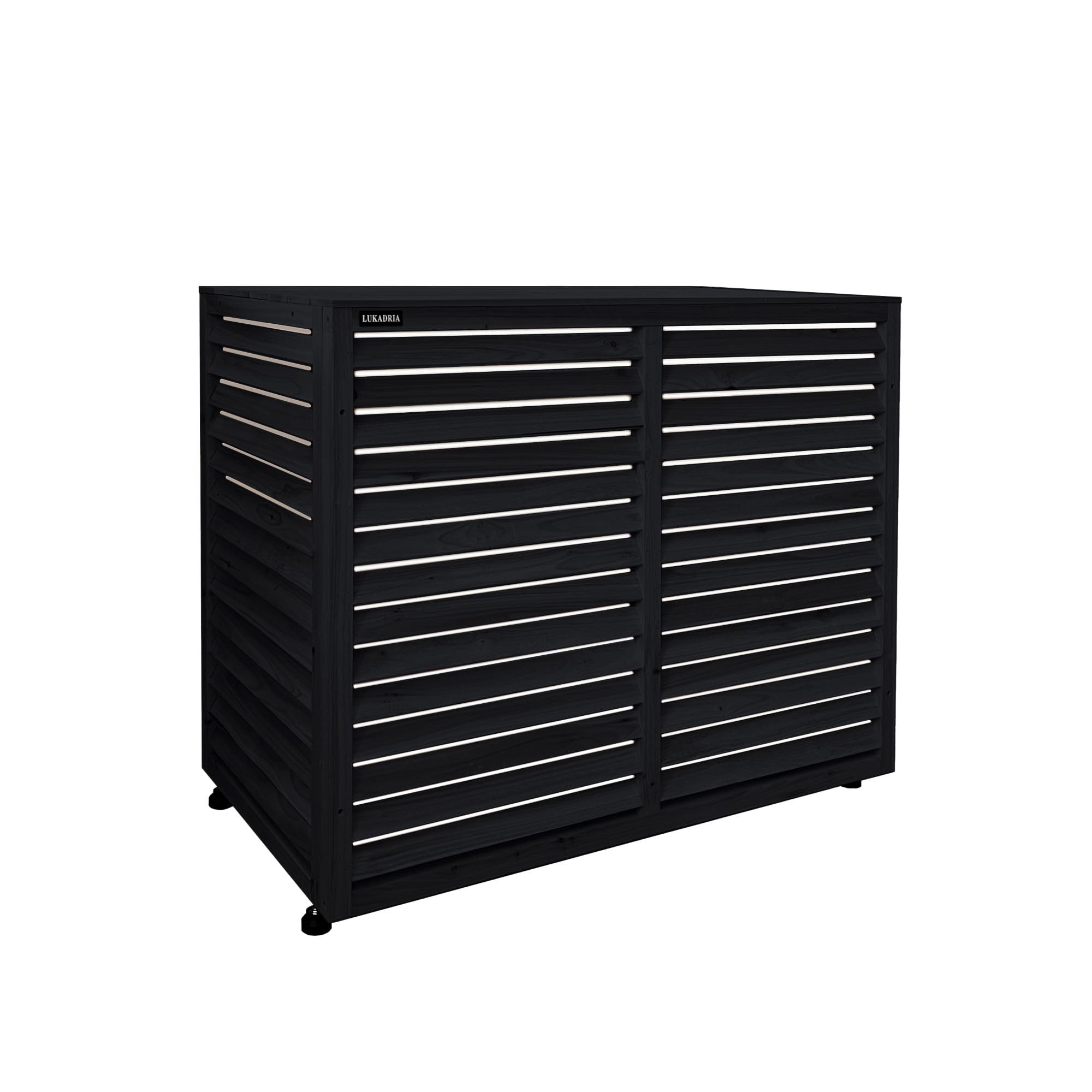 Revêtement brise-vue en bois pour appareils extérieurs, climatisation ou pompe à chaleur (anthracite)