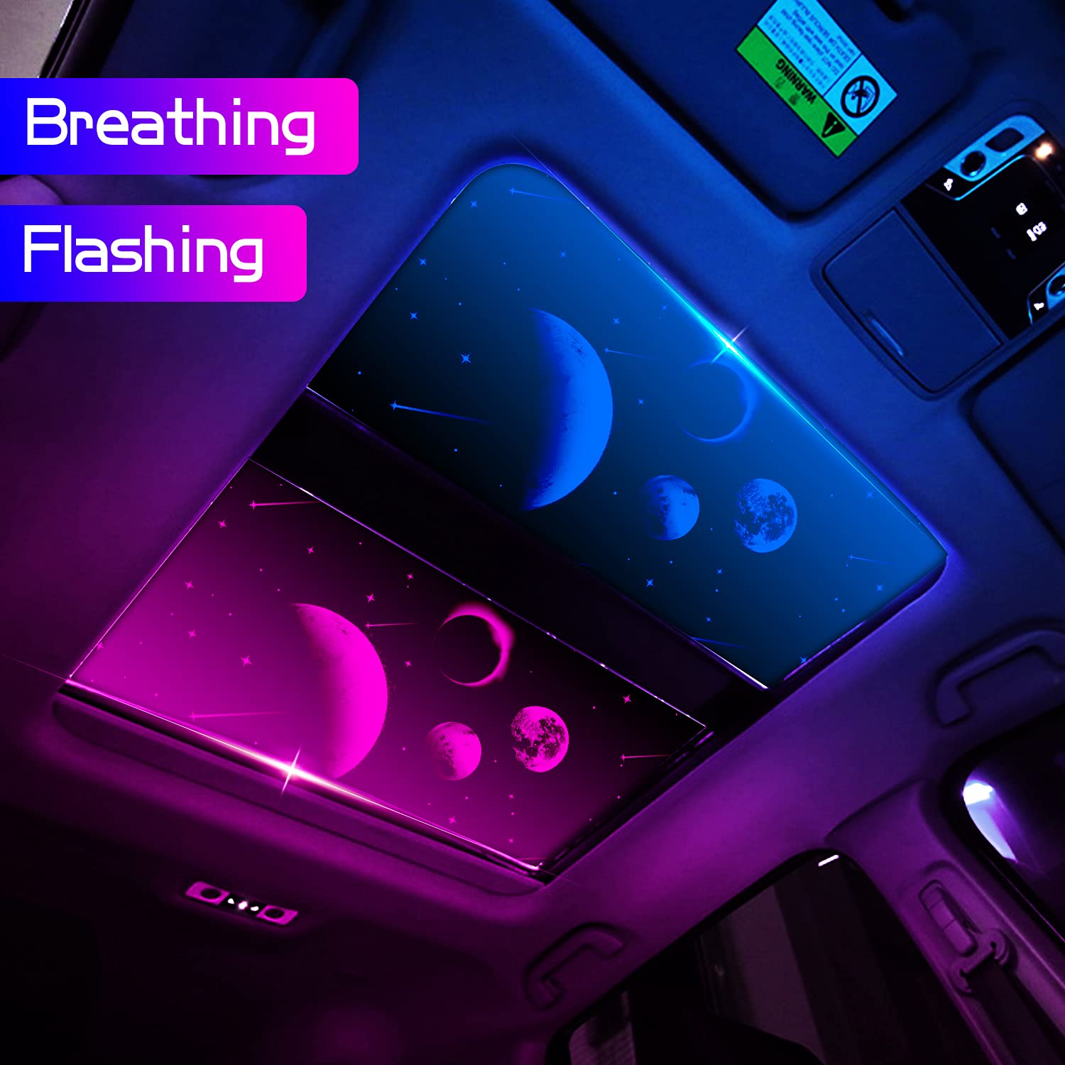 AMKI Interior Car Lights,LED Starry Flim Light with High 7 Color Auto Changing,DIY Sized and Compatible for All Car and Skylights